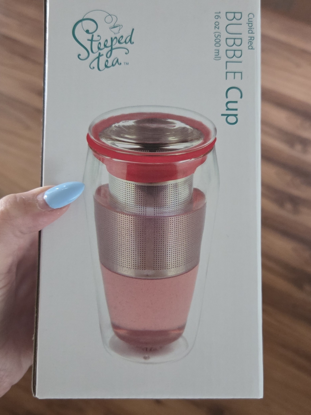 Bubble Cup 16oz in Cupid Red - Tea Infuser Travel Mug